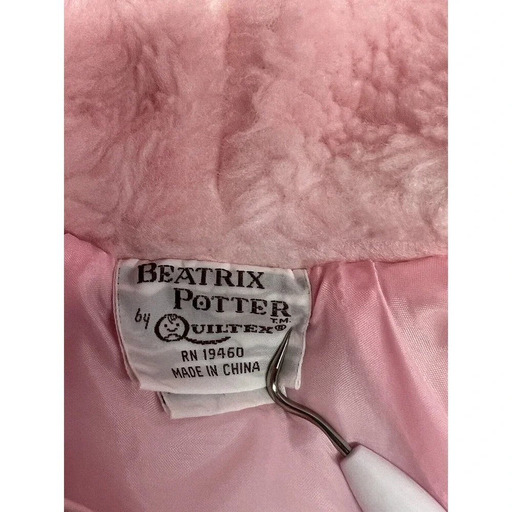 Vintage Baby Winter Coat Snow Suit Beatrix Potter Quiltex Pink Hooded‎ Zip Up